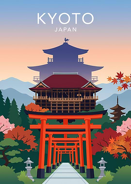 Kyoto Japan Travel Poster