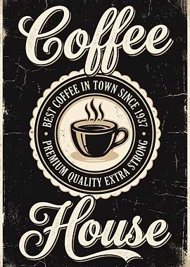 Vintage Coffee House Poster