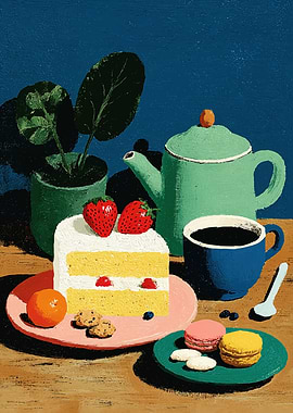 Still Life with Cake and Coffee