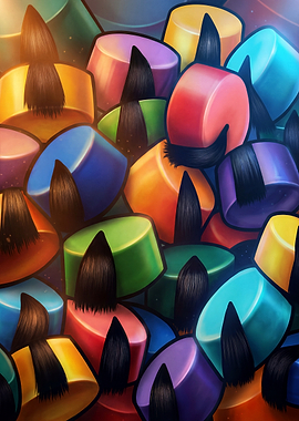 Colorful Paint Brushes