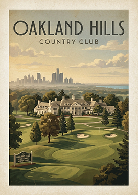 Oakland Hills Country Club Vintage Poster