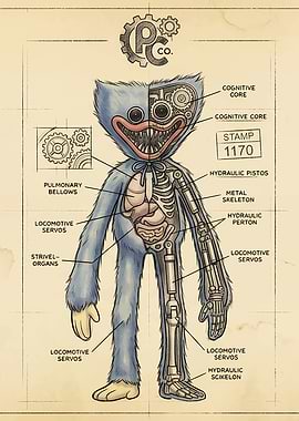 Huggy Wuggy Anatomy Blueprint