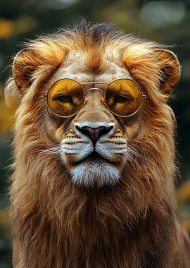 Lion Wearing Sunglasses
