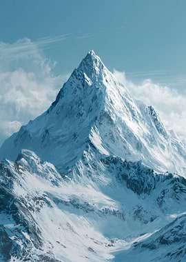 Majestic Snow-Capped Mountain Peak