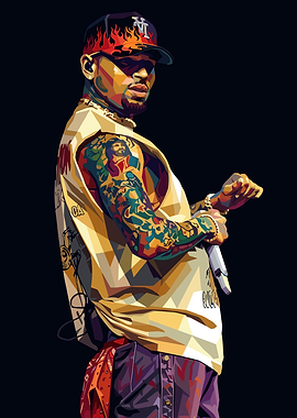 Chris Brown Pop Art Portrait