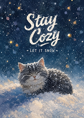 Cozy Cat in the Snow