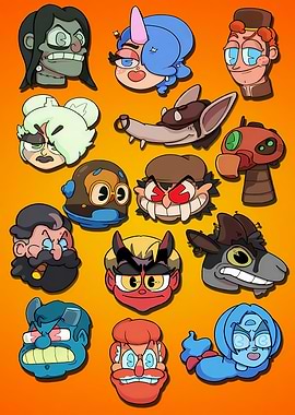 Collection of Cartoon Character Heads