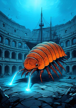 Giant Isopod in Underwater Colosseum