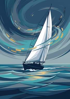Sailing Through the Swirling Blue Storm
