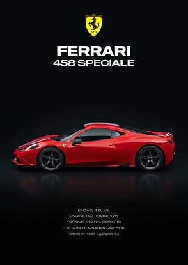 Ferrari 458 Speciale Poster