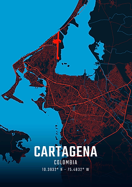 Cartagena Colombia City Map