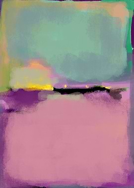 Abstract Landscape with Purple and Teal Hues
