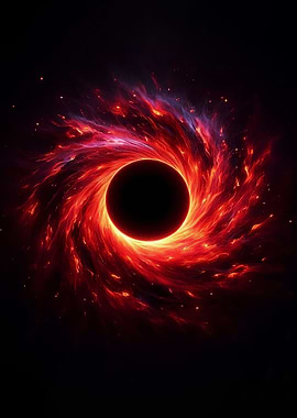 Black Hole with Fiery Nebula