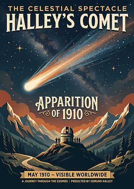 Halley's Comet Apparition of 1910 Poster