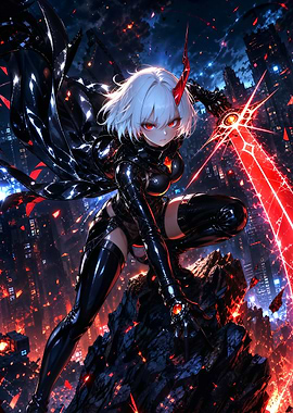 Anime Warrior with Red Sword