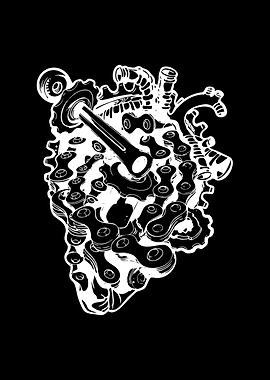 Mechanical Heart with Gears and Chains