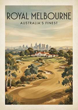 Royal Melbourne Golf Club Vintage Poster
