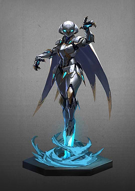 Futuristic Robot Warrior Statue