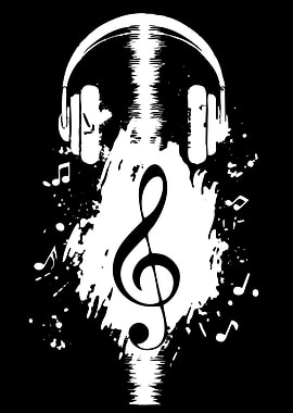 Headphones and Music Notes