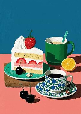 Strawberry Shortcake and Coffee