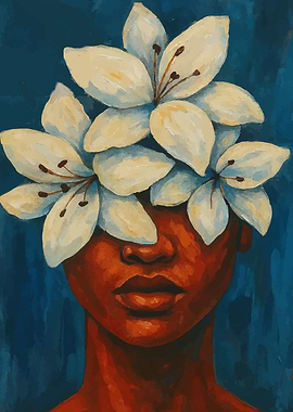 Woman with White Lilies
