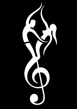 Dancing Couple on Treble Clef
