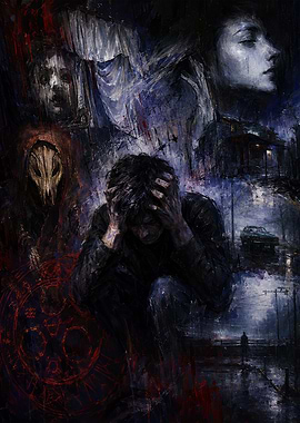 Disturbing Psychological Horror Scene