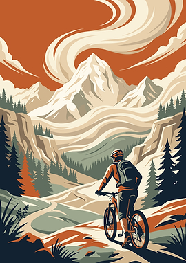 Mountain Biker in Scenic Landscape