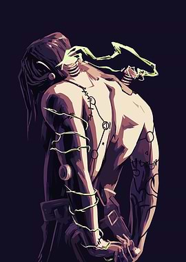 Deadlock Cyberpunk character with glowing energy