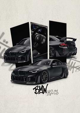 aggressive styling bmw m2 cs Car Poster