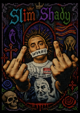 Slim Shady Eminem Cross Stitch Art