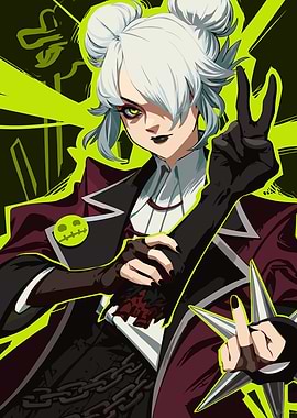 Deadlock Anime Character with Spiky Hair and Dark Outfit