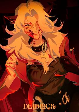 Bloody character with 'DEADLOCK' text