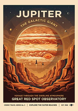 Jupiter Galactic Giant Retro Poster