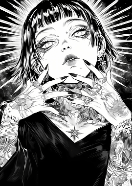 Gothic Woman with Tattoos
