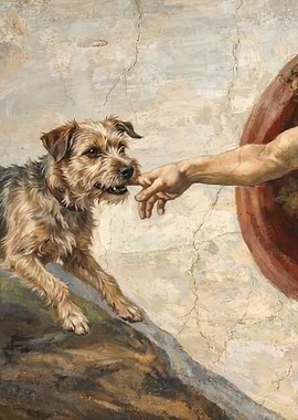 Dog and God's Hand