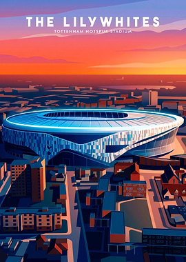 Tottenham Hotspur Stadium at Sunset