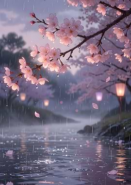 Cherry Blossoms in the Rain