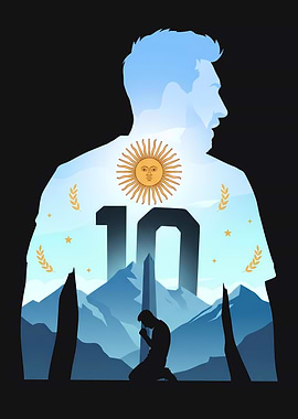 Lionel Messi Argentina Silhouette