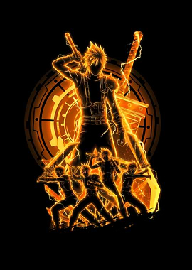 Cloud Strife and Warriors from Final Fantasy VII