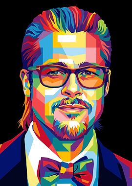 Brad Pitt Pop Art Portrait