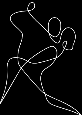 Abstract Line Art of Two Figures