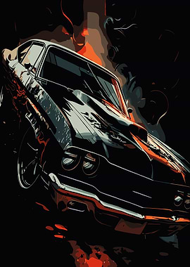 Aggressive Muscle Car Art