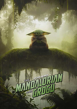 The Mandalorian and Grogu cinematic poster: Serene Forest Meditation