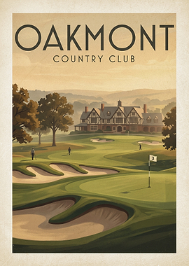 Oakmont Country Club Golf Poster