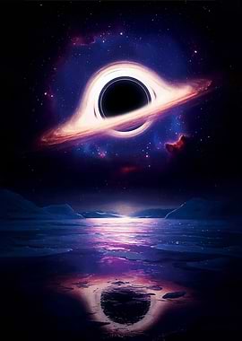 Black Hole Over Icy Landscape