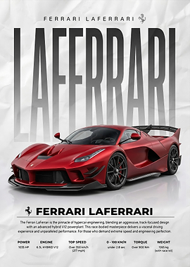 A striking ferrari la red ferrari car poster