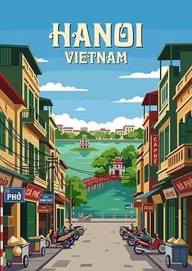 Hanoi Vietnam Cityscape Poster