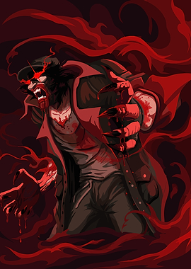 Deadlock Vampire Man with Claws and Red Smoke