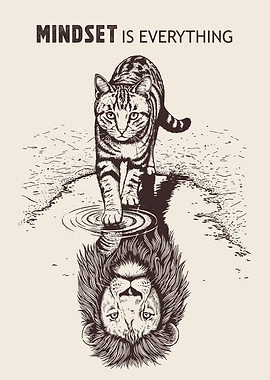 Cat's Reflection as a Lion